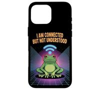 Carcasa para iPhone 16 Pro MAX Connected But Not Understood - Absurd Frog WiFi Vaporwave