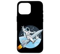 Carcasa para iPhone 16 Pro MAX Cool Astronaut Riding a Launch Rocket Illustration
