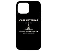 Carcasa para iPhone 16 Pro MAX Coordenadas del Faro de Cape Hatteras Carolina del Norte
