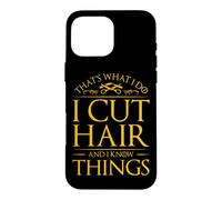 Carcasa para iPhone 16 Pro MAX Corto El Pelo Y Sé Cosas Peluquero Peluquero