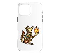 Carcasa para iPhone 16 Pro MAX Coyote roba Fuego Leyenda nativa Americana