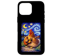 Carcasa para iPhone 16 Pro MAX Cozy Chicken Playing Guitar Whimsical Art Music Farmer Hen