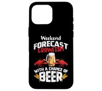 Carcasa para iPhone 16 Pro MAX Crawfish with a Chance of Beer Weekend Forecast Seafood Boil