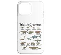 Carcasa para iPhone 16 Pro MAX Criaturas Triásicas Primeros Reptiles Evolución Paleontología