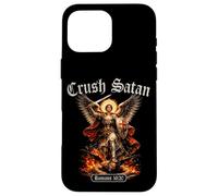 Carcasa para iPhone 16 Pro MAX Crush Satanás San Miguel Romanos Verso de la Biblia Arcángel Ángel