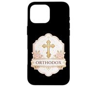 Carcasa para iPhone 16 Pro MAX Cruz Cristiana ortodoxa Oriental Oriental para Mujer y niña Floral