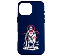 Carcasa para iPhone 16 Pro MAX Cruzada Caballero Medieval Inglaterra Inglés San Jorge Histórico
