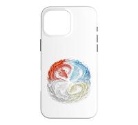 Carcasa para iPhone 16 Pro MAX Cuatro Elementos Dragones Yin Yang Fuego Agua Tierra Aire Regalos