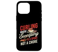 Carcasa para iPhone 16 Pro MAX Curling Donde Barrer es un Deporte, no una Tarea