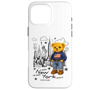 Carcasa para iPhone 16 Pro MAX Cute American Teddy Bear Sketch Drawing, New York Teddy Bear
