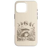 Carcasa para iPhone 16 Pro MAX Cute Frog Mushroom Moon Witchy Fairy Grunge Vintage Graphic