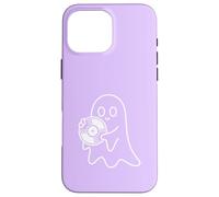 Carcasa para iPhone 16 Pro MAX Cute Ghost Holding Vinyl Record Music Graphic - Lila