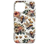 Carcasa para iPhone 16 Pro MAX Cute Heart and Flower Pattern For Women with Honey Bees