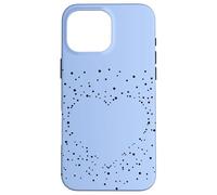 Carcasa para iPhone 16 Pro MAX Cute Heart Black and Light Blue Artistic Stars