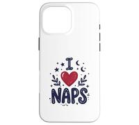 Carcasa para iPhone 16 Pro MAX Cute I Heart Naps Design for Moms, Sleepy Girl Funny Mom