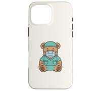 Carcasa para iPhone 16 Pro MAX Cute Surgical Nurse Teddy Bear Student Operating Room Staff