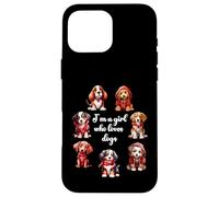 Carcasa para iPhone 16 Pro MAX Cute Valentines Day Puppy Love - Soy una Chica Que ama a los Perros