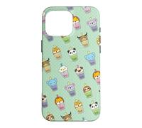 Carcasa para iPhone 16 Pro MAX Cute Womens Kids Girls Kawaii Bubble Boba Tea Animals
