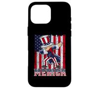 Carcasa para iPhone 16 Pro MAX Dabbing Uncle Sam America Flag Patriotic 4th of July