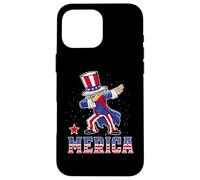 Carcasa para iPhone 16 Pro MAX Dabbing Uncle Sam America Flag Patriotic 4th of July