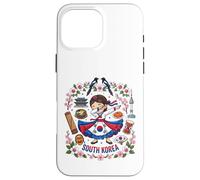 Carcasa para iPhone 16 Pro MAX Dabbing Vestido de Bandera de niña de Corea del Sur Mugunghwa Pride Heritage