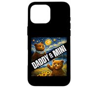 Carcasa para iPhone 16 Pro MAX Daddy & Mini Cute Bear Matching Día del Padre Noche Estrellada