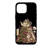 Carcasa para iPhone 16 Pro MAX Dark Academia Cottagecore Tea Books Botanical Mushroom