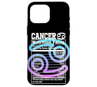 Carcasa para iPhone 16 Pro MAX Datos Nutricionales del Cáncer Signo del Zodíaco Astrología Azul Púrpura