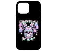 Carcasa para iPhone 16 Pro MAX Dead Inside But Hoppy Skull Bunny Pastel Goth Easter
