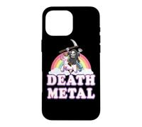 Carcasa para iPhone 16 Pro MAX Death Metal Rock Music Rainbow Grim Reaper Riding Unicorn
