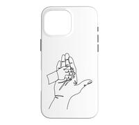 Carcasa para iPhone 16 Pro MAX Dibujo de una línea: Manos Que cuentan Historias