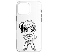 Carcasa para iPhone 16 Pro MAX Dibujos Animados Karate Girl Shotokan Dojo