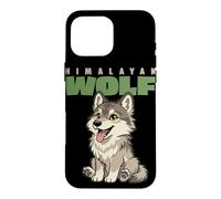 Carcasa para iPhone 16 Pro MAX Dibujos Animados Lobo del Himalaya Raza Animal Amante Lindo Lobos