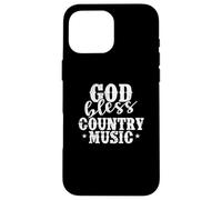 Carcasa para iPhone 16 Pro MAX Dios Bendiga a la música Country USA America Cowboys