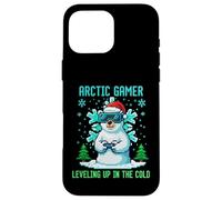 Carcasa para iPhone 16 Pro MAX Diseño Arctic Gamer Pixel Art Retro 8-bit Winter Geek