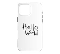 Carcasa para iPhone 16 Pro MAX Diseño artístico con Pincel en Negrita de Hello World con el Primer código