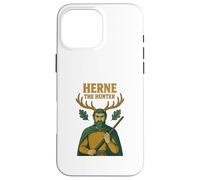 Carcasa para iPhone 16 Pro MAX Diseño folclórico de Herne The Hunter English Woodland Spirit