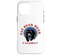 Carcasa para iPhone 16 Pro MAX Diseño Retro de los años 90 de la Semana de Fat Bear de Alaska, celebra Osos Fuertes
