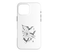 Carcasa para iPhone 16 Pro MAX Diseño Vintage de Gothic Bats Spider Web Moon Dark Halloween