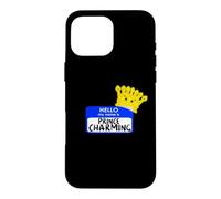 Carcasa para iPhone 16 Pro MAX Disfraz de Halloween fácil con Texto en inglés «My Name Is Prince»