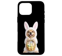 Carcasa para iPhone 16 Pro MAX Disfraz de Perro Cocker Spaniel con Conejito de Pascua