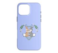 Carcasa para iPhone 16 Pro Max Disney Bambi Thumper & Miss Bunny Floral Heart Valentine's