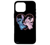 Carcasa para iPhone 16 Pro Max Disney Lilo y Stitch Angel se besan en forma de corazón
