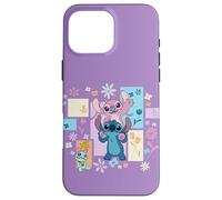 Carcasa para iPhone 16 Pro Max Disney Stitch & Angel Spring Easter Friendly Flower Faces