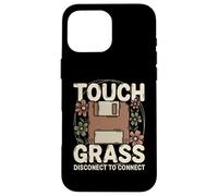Carcasa para iPhone 16 Pro MAX Disquete Retro Touch Grass Disconnect para conectar