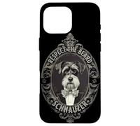 Carcasa para iPhone 16 Pro MAX Distinguido Schnauzer Vintage Barbudo Caballero