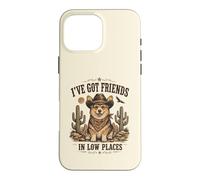 Carcasa para iPhone 16 Pro MAX Divertido Corgi Cowboy in Low Places Country Friends Dog Humor