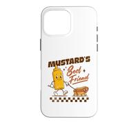 Carcasa para iPhone 16 Pro MAX Divertido gráfico de Hot Dog Mustard Best Friend, Estilo Vintage