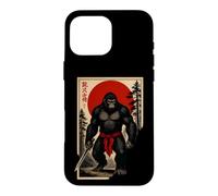 Carcasa para iPhone 16 Pro MAX Divertido Guerrero Japonés Mono con Faja Sarcástico