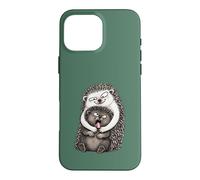 Carcasa para iPhone 16 Pro MAX Divertido Introvertido Abrazo Torpe Erizo Animal Humor sarcástico